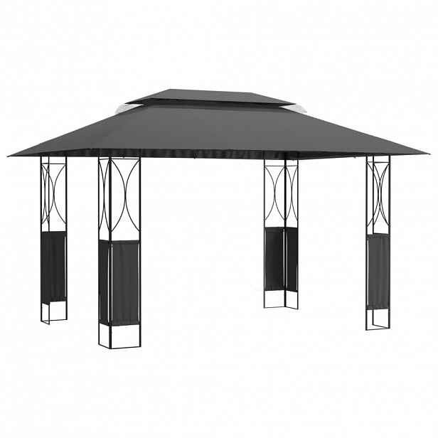 vidaXL Altán se střechou antracitový 400 x 300 x 270 cm ocel
