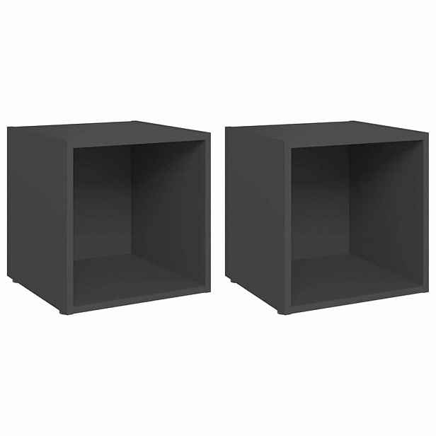 vidaXL TV stolky 2 ks šedé 37 x 35 x 37 cm kompozitní dřevo