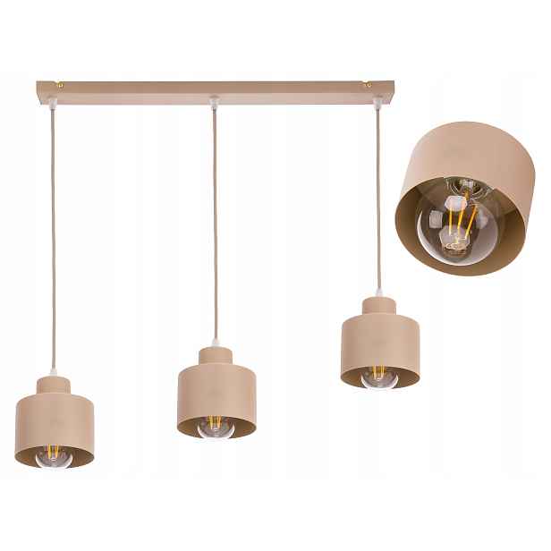 Závěsná Lampa Zwis Lustr Stropní stínidlo Hrnek E27 Kašmír béžová ecru béžová