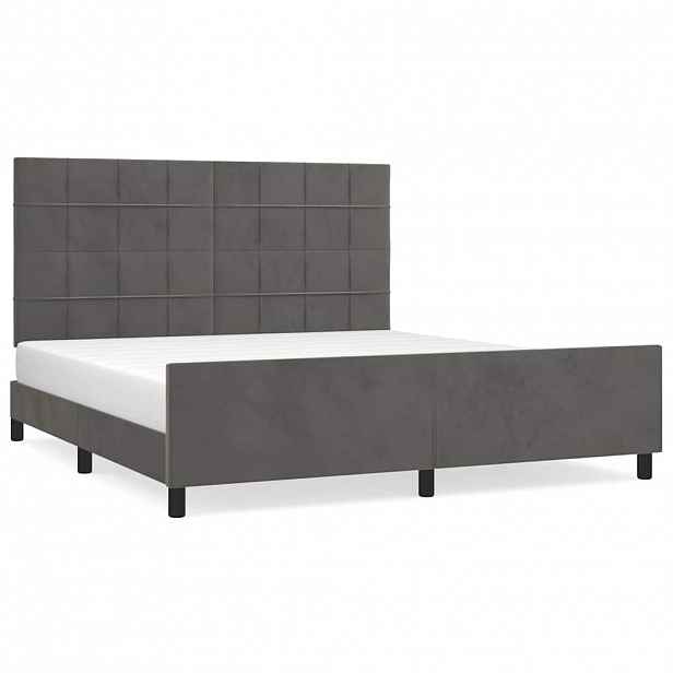 vidaXL Rám postele bez matrace tmavě šedý 160 x 200 cm samet