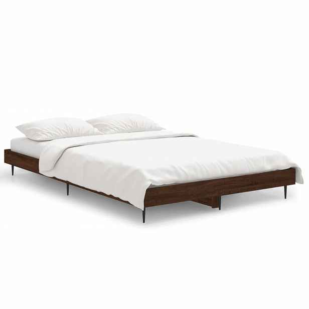 vidaXL Rám postele bez matrace hnědý dub 120 x 190 cm kompozitní dřevo