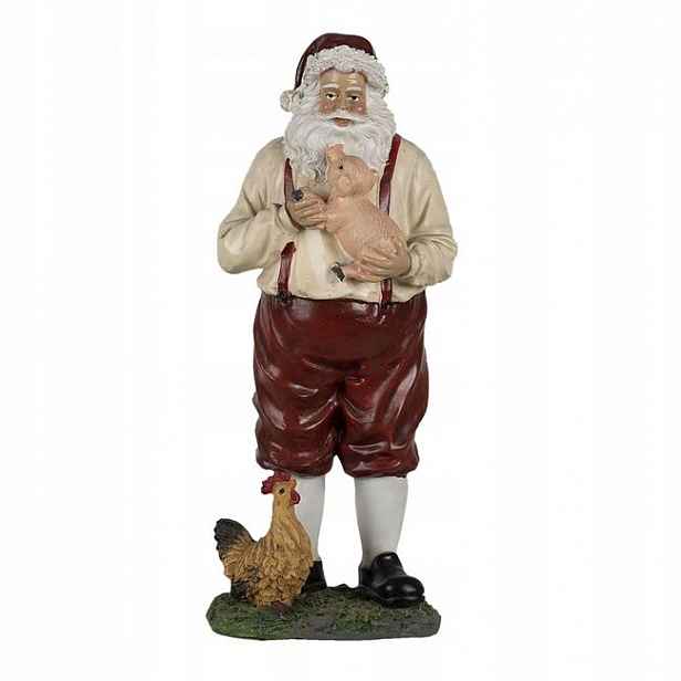 Dekorace Santa s prasátkem 11*9*27 cm