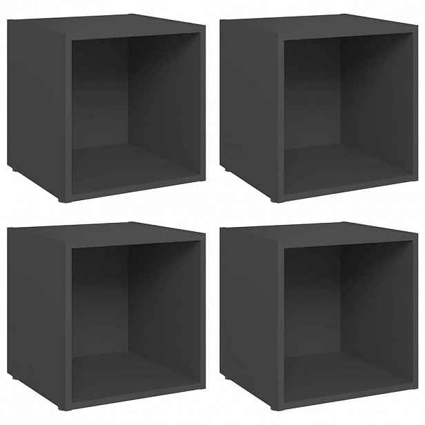 vidaXL TV stolky 4 ks šedé 37 x 35 x 37 cm kompozitní dřevo