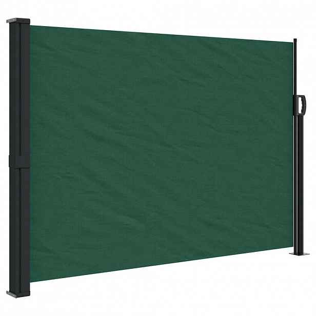 vidaXL Zatahovací boční markýza tmavě zelená 140 x 600 cm