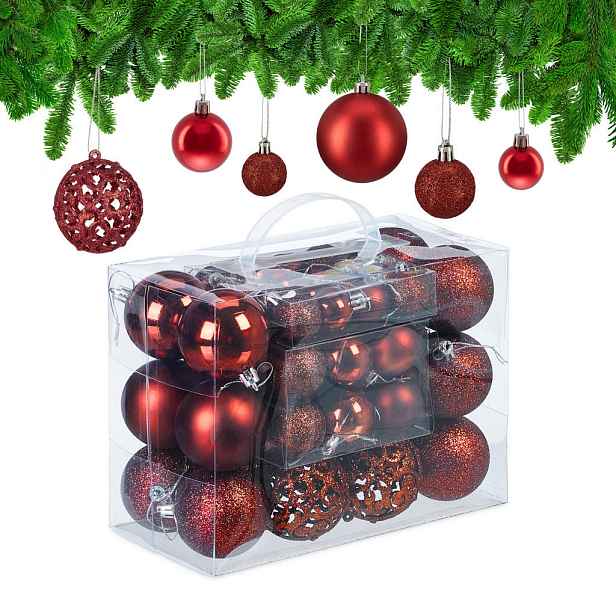 Relaxdays BAŇKY Červená 50dílný-set polystyren