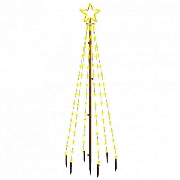 vidaXL Vánoční strom s hrotem 108 teple bílých LED diod 180 cm