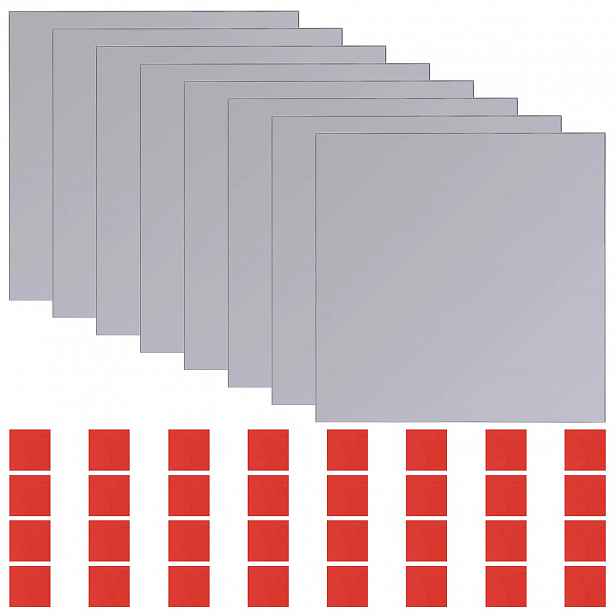 vidaXL Zrcadla 8 ks Stříbrná 20,5 x 20,5 x 0,4 cm Vysoce kvalitní sklo