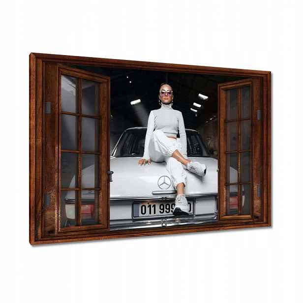 Obrazy 120x80 Bílá klasika Mercedes 200