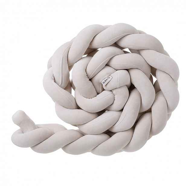 Bellamy Pletený sametový mantinel do postýlky BUMPER BEIGE 240 cm béžový