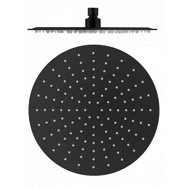 Rav Hlavová sprcha kulatá kovová o 30 cm černá matná, Barva: Černá matná