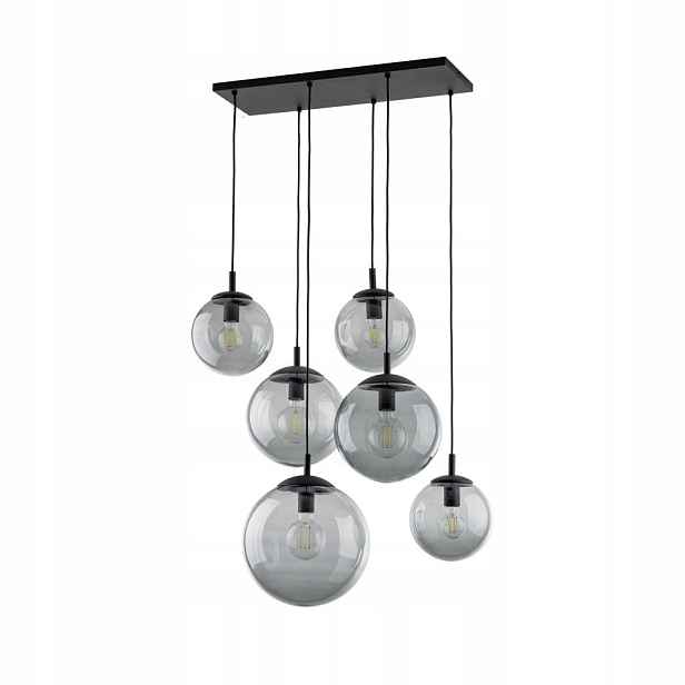 Závěsná lampa Stropní Svítidlo Lustr Esme Černá 6 zdrojů E27 nad stůl Tk Lighting