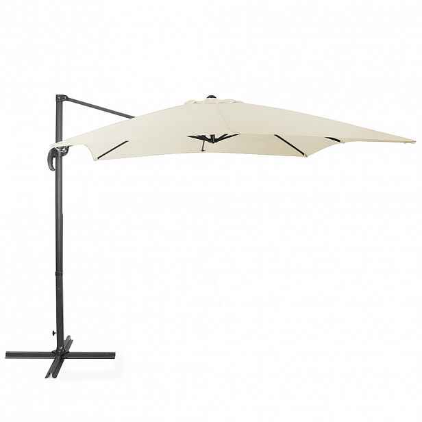Beliani VÝKYVNÝ SLUNEČNÍK světlý béžový/tmavě šedý 250/250/235 cm Monza