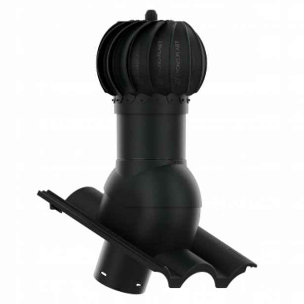 Rotační kulový Větrací komín , průměr 125 mm, Braas Greek, Grafit