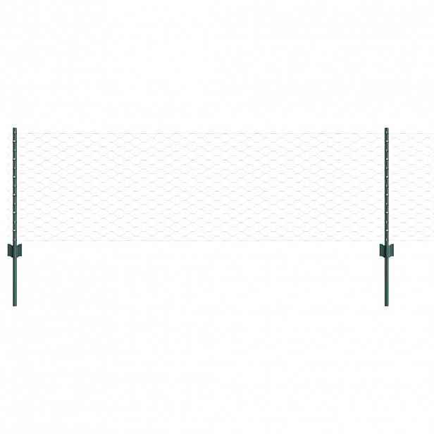 vidaXL Hexagonální plot s podpěrou 10 x 0,6 m Ocel potažená PVC Zelená