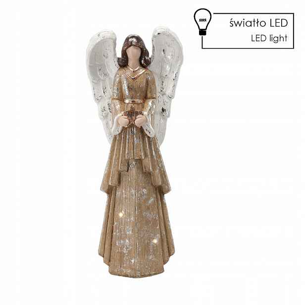 Anděl S Hvězdou, Vánoční Figurka 55 CM, Led Podsvícení