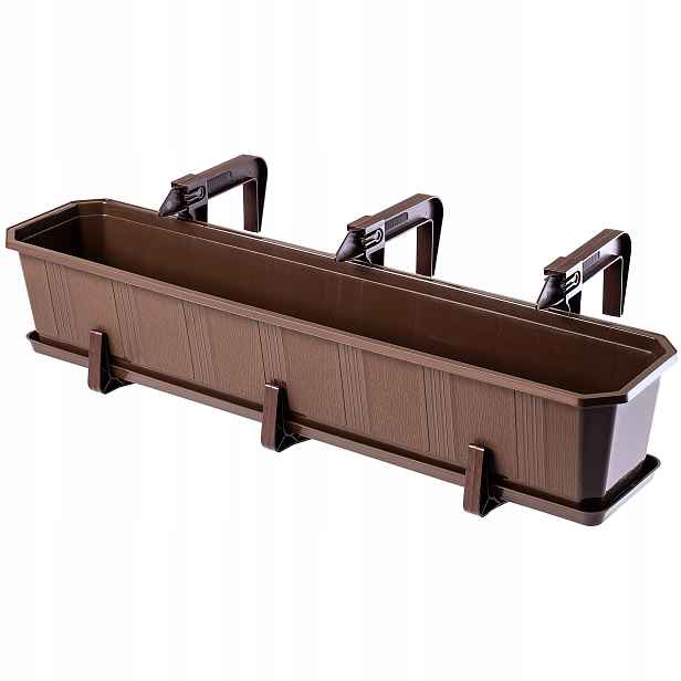 Balkonový Květináč Stojan Držáky 80CM Hnědý