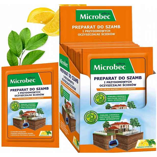 Bros Microbec Ultra 25 g vůně citronu přípravek do septiku 18 ks