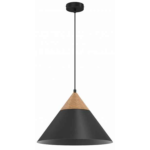 Závěsné stropní svítidlo Single Černé Hnědé kovové 1xE27 39 Cm moderní
