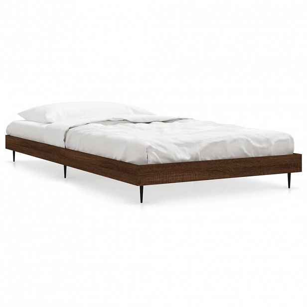 vidaXL Rám postele bez matrace hnědý dub 90 x 190 cm kompozitní dřevo