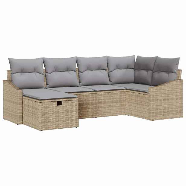 vidaXL Set pohovek 6 ks polyratan
