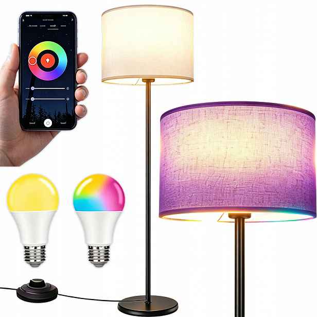 Led Podlahová Lampa E27 Stmívatelná 2700-6500K S Dálkovým Ovládáním Do Obývacího Pokoje
