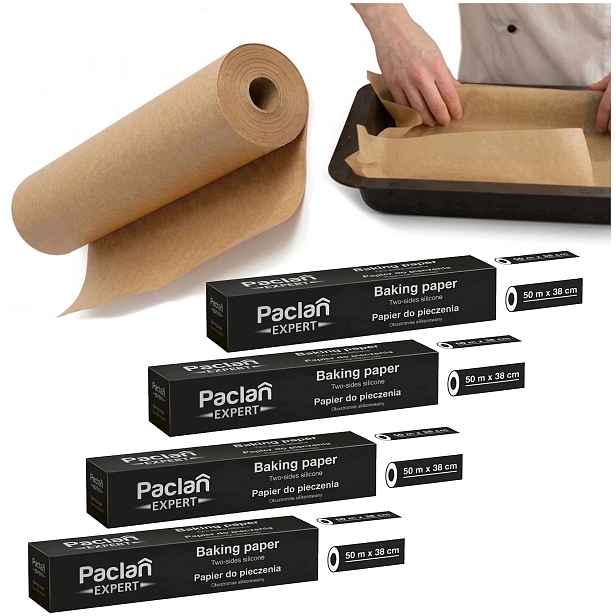 Papír na pečení Catering Silikonizovaný Hnědý 50 m x 38 cm 4 ks Paclan