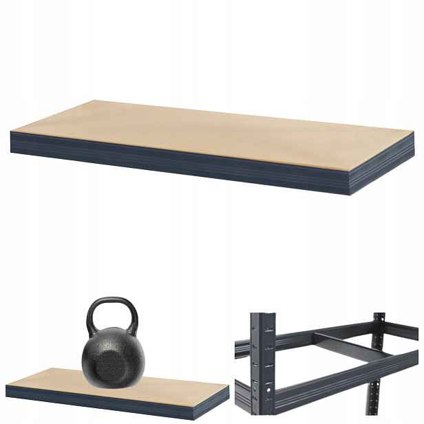 Police pro kovový regál Helios 75x35 cm 1Px175 kg Příčníková Deska Šedá