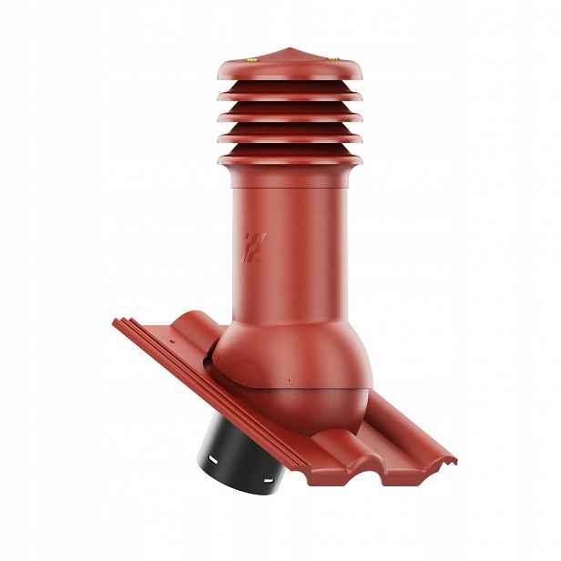 Větrací komín fi150 HiVent střešní krytina Euronit Extra Tmavě Červená