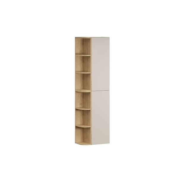 Comad Závěsná horní vysoká koupelnová skříňka Dalia Cashmere 45 cm kašmírová/dub cremona