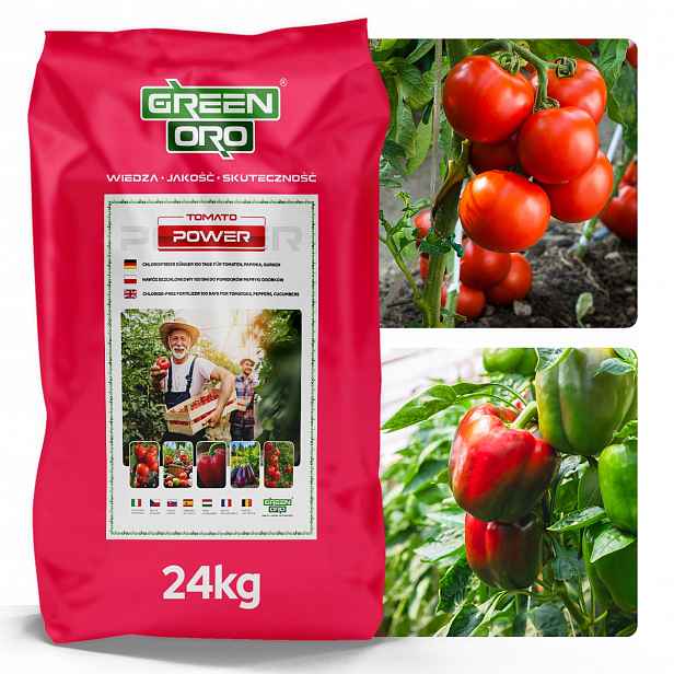 Hnojivo pro rajčata a brambory z papriky cukety Tomato Power 100 dní 24 kg Oro