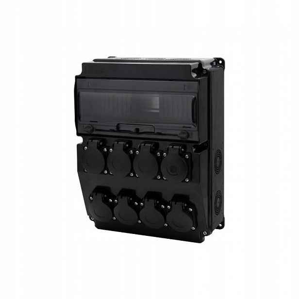 Rozvaděč černý Caja 12M Scenic – zásuvky 8x230V F3.2692
