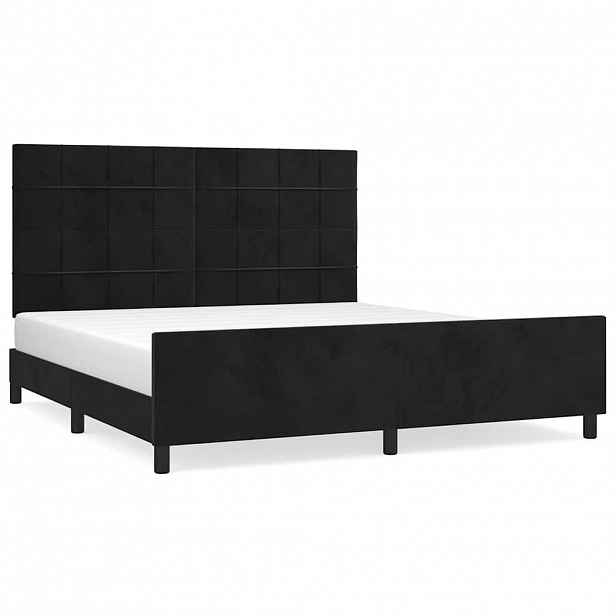 vidaXL Rám postele s čelem černý 180x200 cm samet