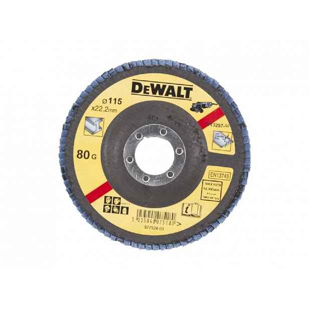 DeWALT - Lamelový brusný kotouč, P80, průměr 115 mm DT3257