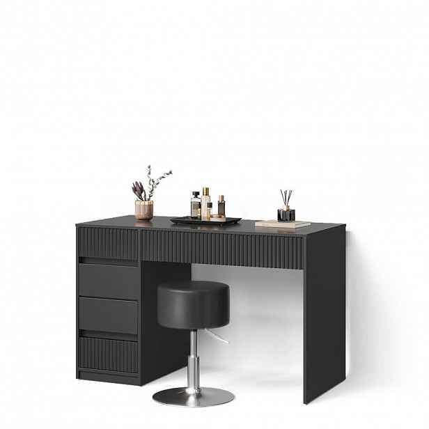 Livinity® TOALETNÍ STOLEK Allia Černá 120 cm se stoličkou