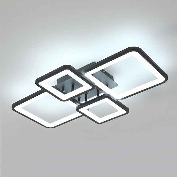 Stropní Led lampa lustr černý čtverec moderní do obývacího pokoje 56W 6500K