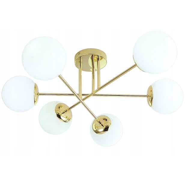 Závěsná Lampa Stropní Lustr Kule zlatá Moderní Led mléčná stropní svítidlo
