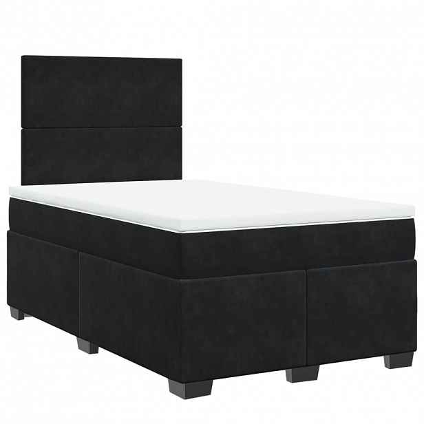 vidaXL Box spring postel s matrací černá 120 x 200 cm samet