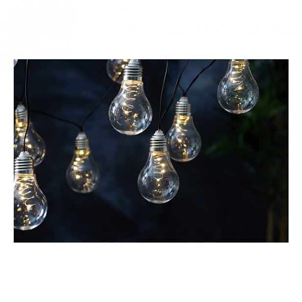 Bílý solární světelný LED řetěz vhodný do exteriéru Best Season Glow, 10 světýlek