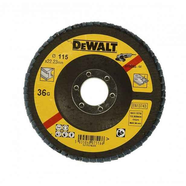DeWALT - Lamelový brusný kotouč, P120, průměr 115 mm DT3258