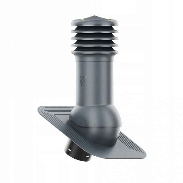 Neizolovaný Větrací komín HiVent 125 mm pro asfaltový šindel /papír Antracit