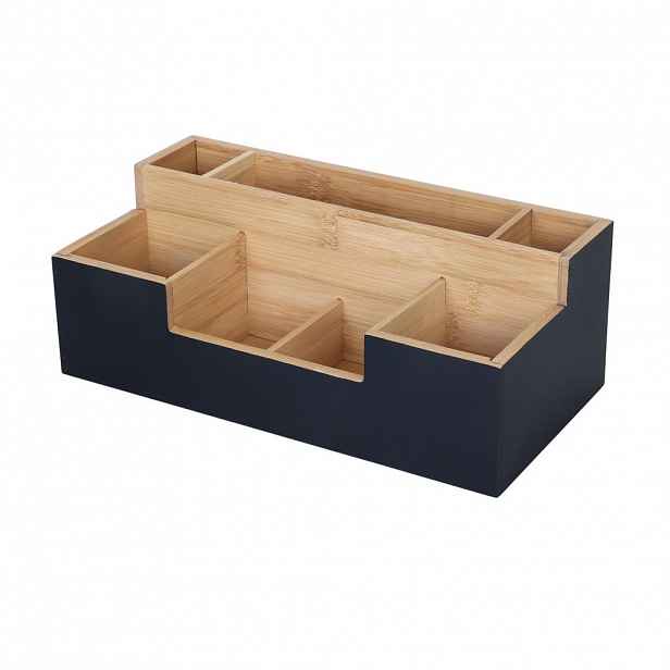 Relaxdays ORGANIZÉR Černý bambus 7 přihrádek 30 cm