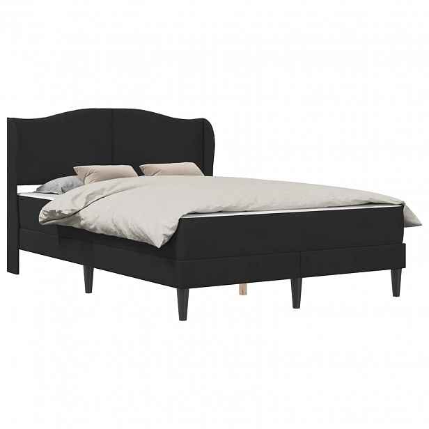 vidaXL Rám postele s čelo Černá 140 x 190 cm Samet