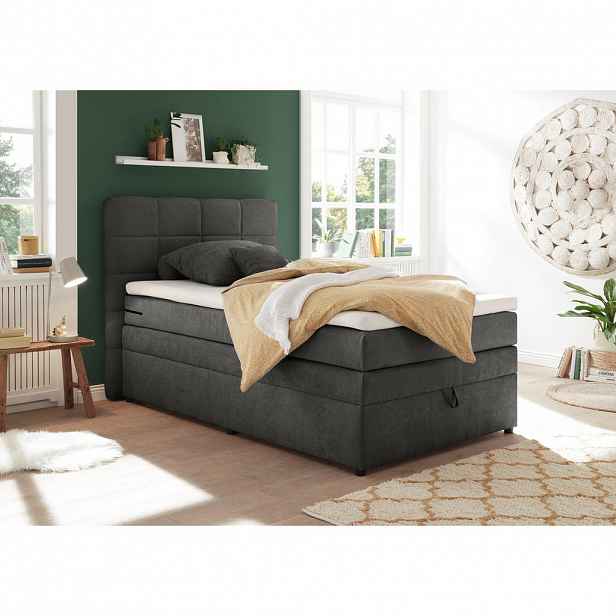MID.YOU POSTEL BOXSPRING, 120/200 cm, antracitová