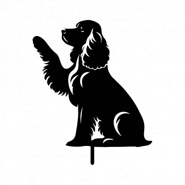 TEMU 2D Plochý, [2D Plochý] 1 ks Zahradní dekorace Spaniel vhodná pro dvůr, trávník, verandu a plot - Venkovní psí ozdoba s Spanielem, plastový kolík