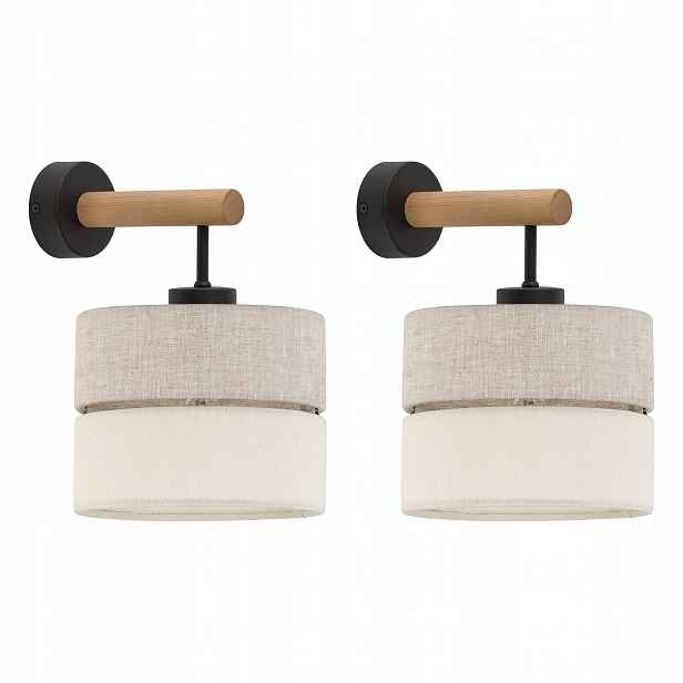 Tk Lighting Sada 2x nástěnných svítidel Lampa Svítidlo Hnědá Eco E27 Kov