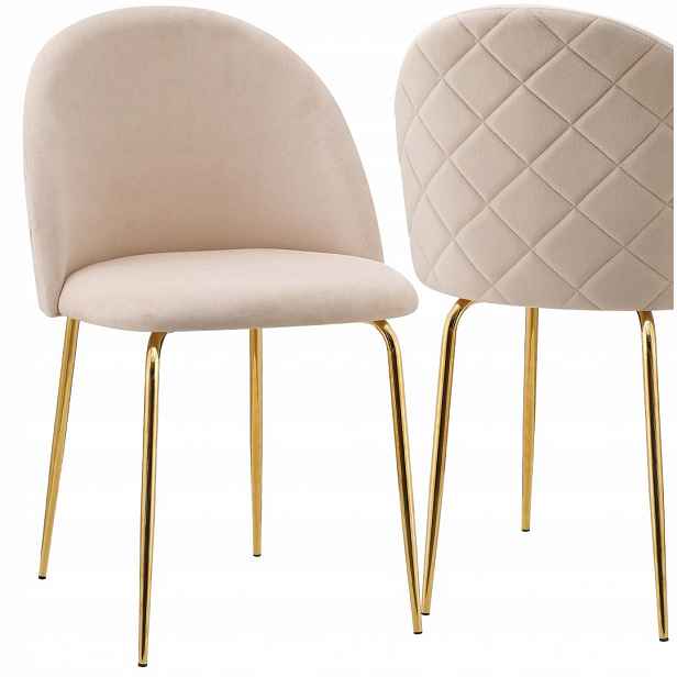 Velurové křeslo Fargo Gold Velvet béžové