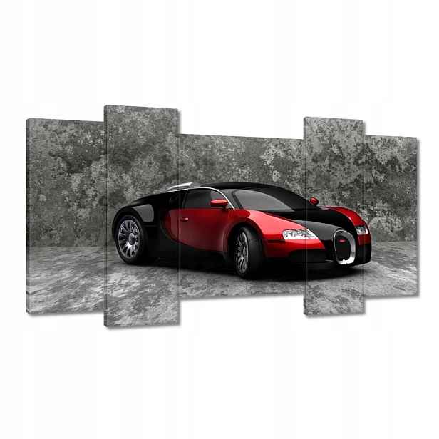 Obrazy 120x65 Bugatti Veyron Červená