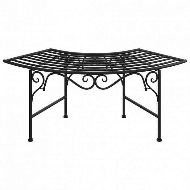 vidaXL Lavice kolem stromu 113 cm černá ocel