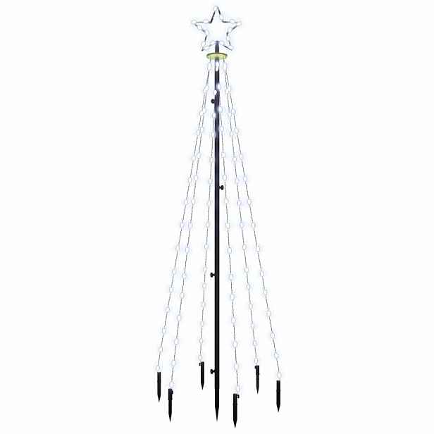 vidaXL Vánoční strom s hrotem 108 studených bílých LED diod 180 cm