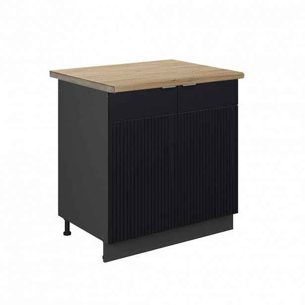 Vicco SKŘÍŇKA POD DŘEZ Fame-Line Černý pruhovaný 80 cm , PD Dub